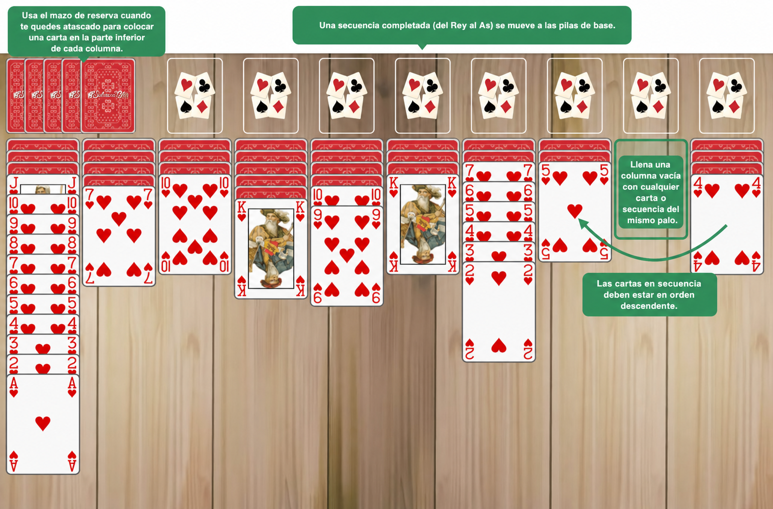Reglas de Solitario Spider